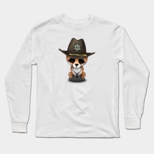Cute Baby Fox Cub Sheriff Long Sleeve T-Shirt